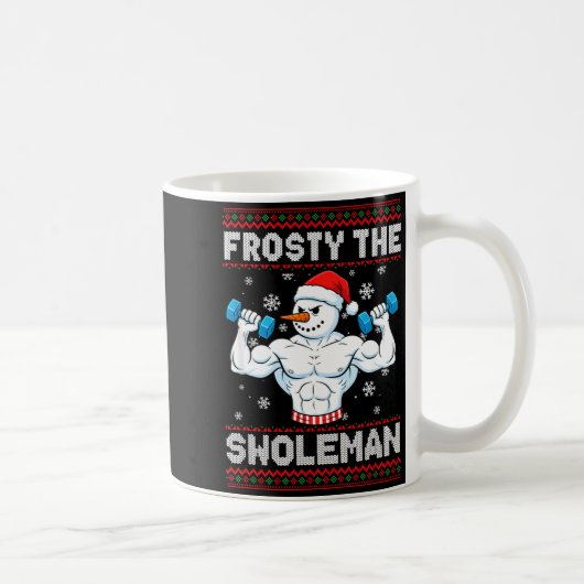 Frosty The Swoleman Ugly Christmas Sweater Funny S Kaffeetasse (Rechts)