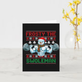 Frosty The Swoleman Ugly Christmas Sweater Funny S Karte (Gelbe Blume)