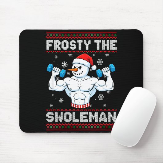 Frosty The Swoleman Ugly Christmas Sweater Funny S Mousepad (Mit Mouse)
