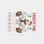 Frosty The Swoleman Ugly Christmas Sweater Funny X Fleecedecke (Vorderseite (Horizontal))