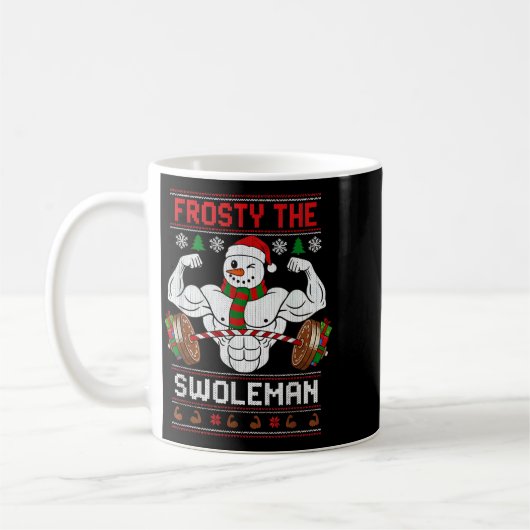 Frosty The Swoleman Ugly Christmas Sweater Funny X Kaffeetasse (Links)