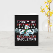 Frosty The Swoleman Ugly Funny Christmas Snowman W Karte (Gelbe Blume)