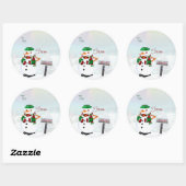 Frosty Town Christmas CUSTOM zu und von oder leer Runder Aufkleber (Blatt)
