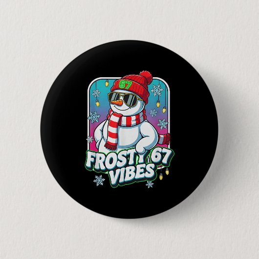 Frosty Vibes 67 Snowman Christmas Button (Vorderseite)