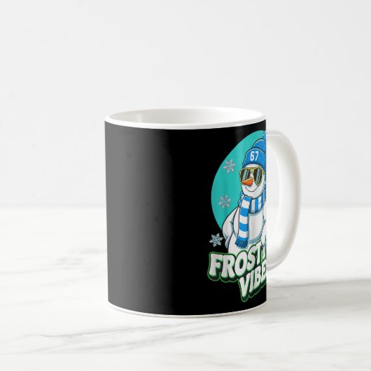 Frosty Vibes 67 Snowman Six Seven Meme Funny Winte Kaffeetasse (VorderseiteRechts)
