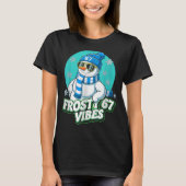 Frosty Vibes 67 Snowman Six Seven Meme Funny Winte T-Shirt (Vorderseite)