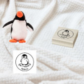 Frosty Waddle – Custom Penguin Name Stamp Gummistempel