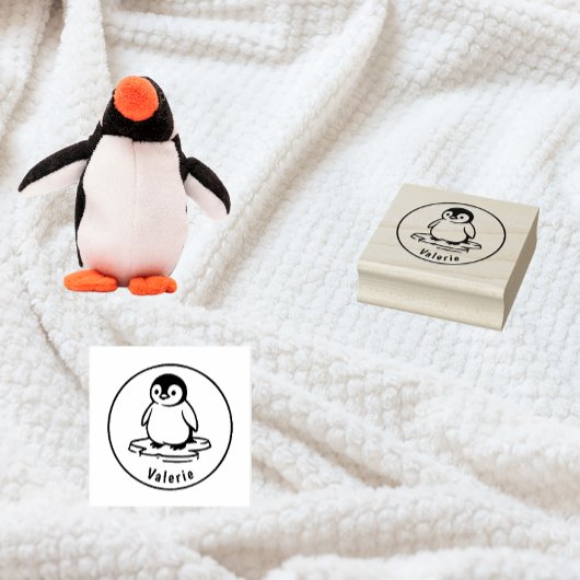 Frosty Waddle – Custom Penguin Name Stamp Gummistempel