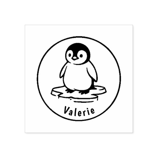 Frosty Waddle – Custom Penguin Name Stamp Gummistempel (Prägung)