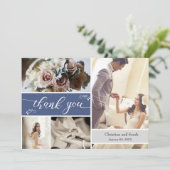 Frosty Winter blue Wedding Danke (Stehend Vorderseite)
