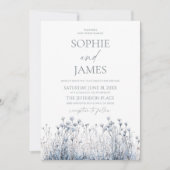 Frosty Winter Blue Wildblume Wild Blume Wedding Einladung (Vorderseite)