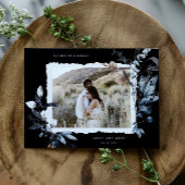 Frosty Winter Floral Save the Date Postcard Postkarte