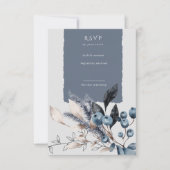 Frosty Winter Floral Vertical RSVP Card (Vorderseite)