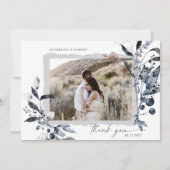 Frosty Winter floral Vielen Dank für Ihre Hochzeit (Vorderseite)