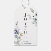 Frosty Winter Foliage Joyful Christmas Holiday Geschenkanhänger (Vorderseite)