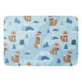 Frosty Winter Foxes Badematte (Vorderseite)