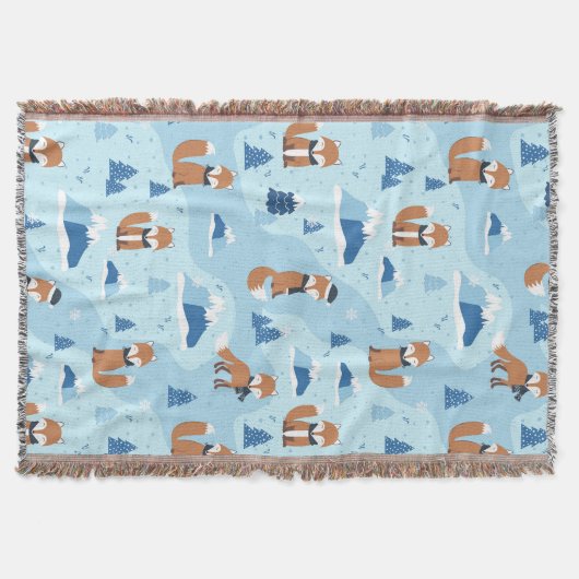 Frosty Winter Foxes Decke (Vorderseite)
