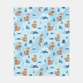 Frosty Winter Foxes Fleecedecke (Vorderseite)