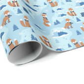 Frosty Winter Foxes Geschenkpapier (Rolleneckpunkt)