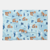 Frosty Winter Foxes Geschirrtuch (Horizontal)