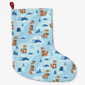 Frosty Winter Foxes Großer Weihnachtsstrumpf (Vorderseite)