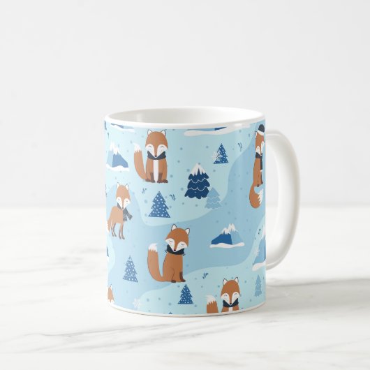 Frosty Winter Foxes Kaffeetasse (VorderseiteRechts)