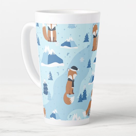 Frosty Winter Foxes Milchtasse (Linke Ecke)