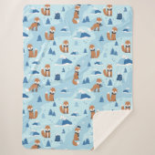 Frosty Winter Foxes Sherpadecke (Vorderseite)