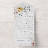 Frosty Winter Pastor Floral Modernes Abendessen All In One Einladung (Innen Boden)