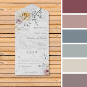 Frosty Winter Pastor Floral Modernes Abendessen All In One Einladung