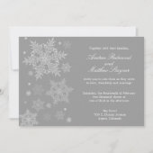 Frosty Winter Snowflake Hochzeit Einladung Grau (Vorderseite)
