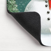 Frosty Winter Whimsical Snowman Fox Wonderland Mousepad (Ecke)