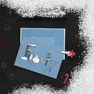 Frosty Word Art Flat Weihnachtskarte Feiertagskarte