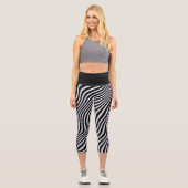 Frosty Zebra Stripes Capri Leggings (Vorderseite)