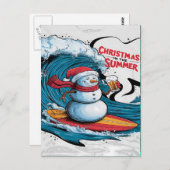 Frostys Christmas Surfin Brew Postkarte (Vorne/Hinten)