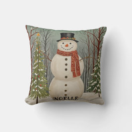 Frosty's Snowy Scene Personalisierte Weihnachten Kissen