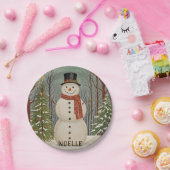 Frosty's Snowy Scene Personalisierte Weihnachten Pappteller (Party)
