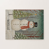 Frosty's Snowy Scene Personalisierte Weihnachten Puzzle (Horizontal)