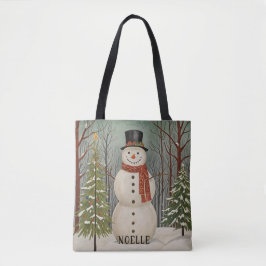 Frosty's Snowy Scene Personalisierte Weihnachten Tasche