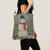 Frosty's Snowy Scene Personalisierte Weihnachten Tasche (Von Nahem)