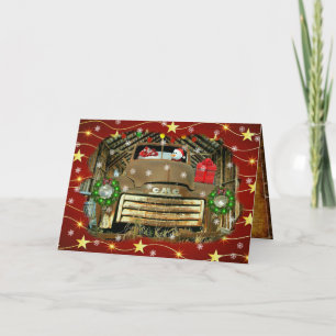 Frostys Vintage-GMC-LKW-Weihnachtsfahrt Feiertagskarte