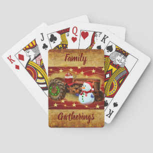 Frostys Vintage-Rot-Traktor-Weihnachten Spielkarten