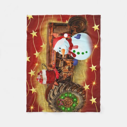 Frosty's Vintage Weihnachten Fleecedecke (Vorderseite)