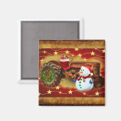Frosty's Vintage Weihnachten Magnet (Vorderseite/Rückseite)
