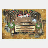 Frosty's Vintager GMC Truck Weihnachtslauf Geschenkpapier Set (Vorderseite 3)