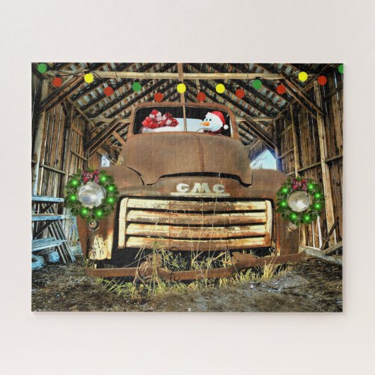 Frosty's Vintager GMC Truck Weihnachtslauf Puzzle (Horizontal)
