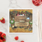 Frosty's Vintager GMC Truck Weihnachtslauf Serviette (Beispiel)