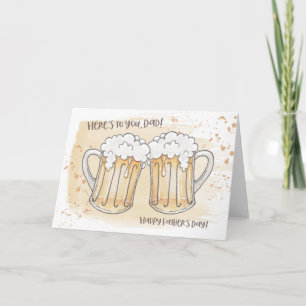 Frothy Beer Father's Day Card -CUSTOMIZE Karte