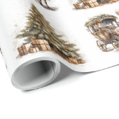 Frothy green gold Weihnachtsbaum Geschenkpapier (Rolleneckpunkt)