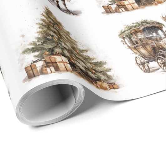 Frothy green gold Weihnachtsbaum Geschenkpapier (Rolleneckpunkt)